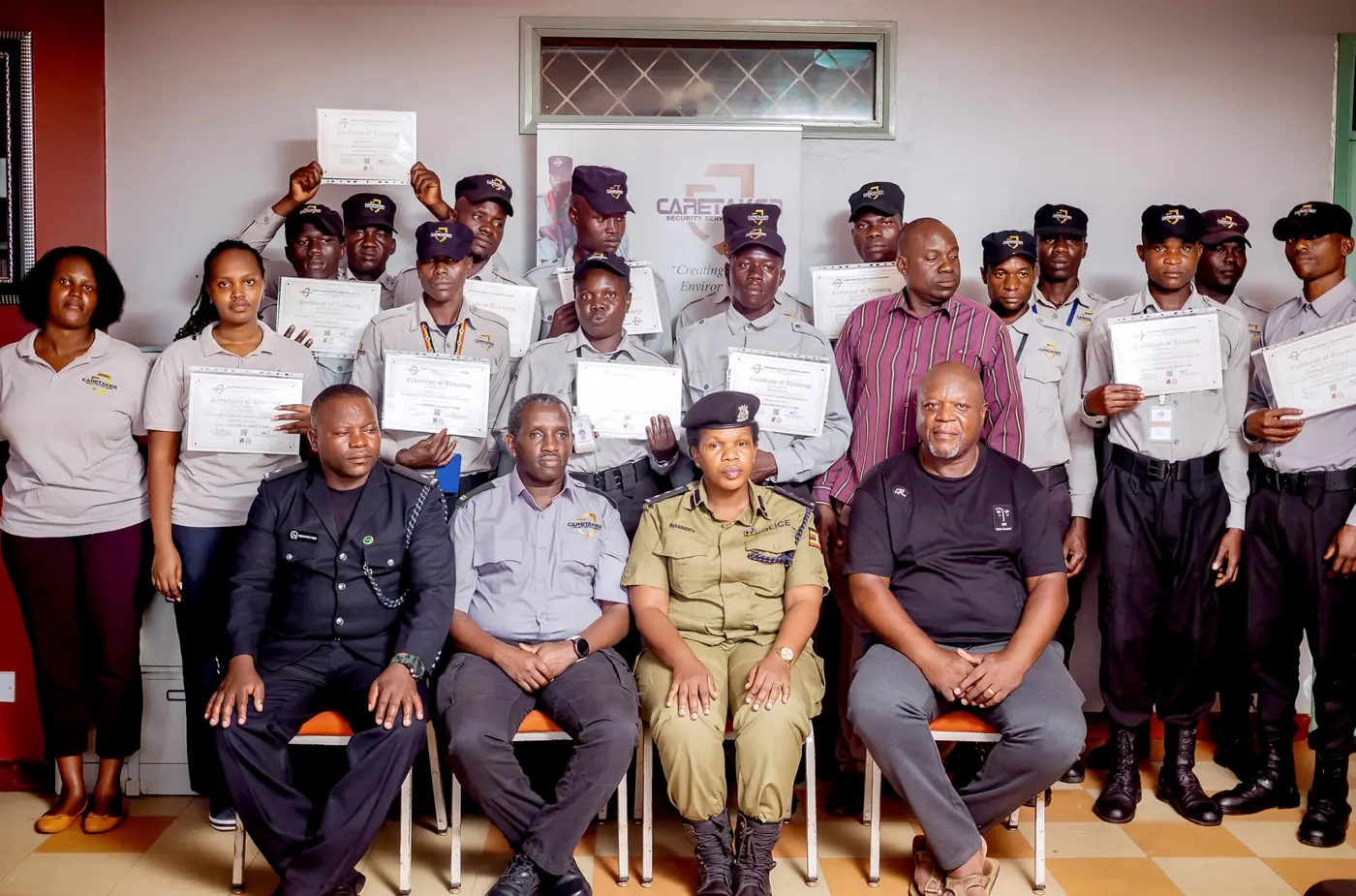 Caretaker training cadre at a certification parade